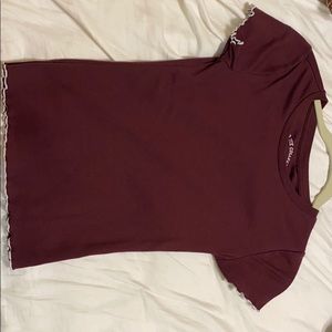 Ruffled maroon t-shirt